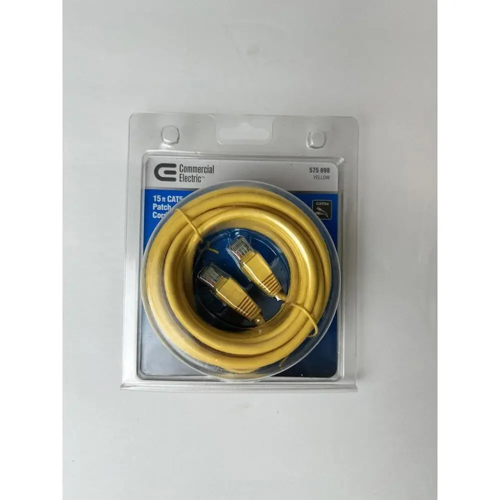 15 Foot Yellow Cat5E Patch Cables - 100 Mhz 15 Ft